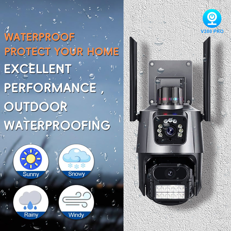 Surveillance Camera Dome Dual Screen Home Connection APP Binocular dual-lens outdoor HD wireless camera