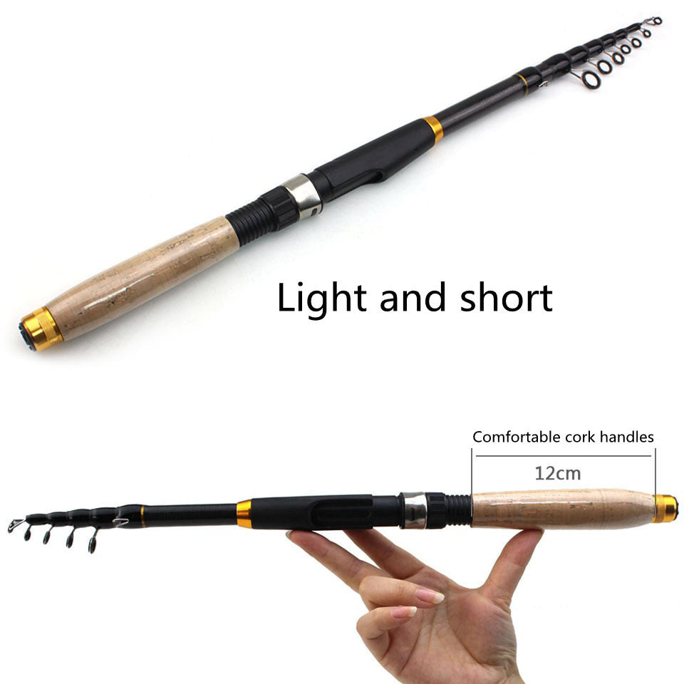 An Ultra-Short Retractable Lure Rod Short Sea Rod Wooden Handle Fishing Rod European and American Sales Over 10,000 Fishing Gear