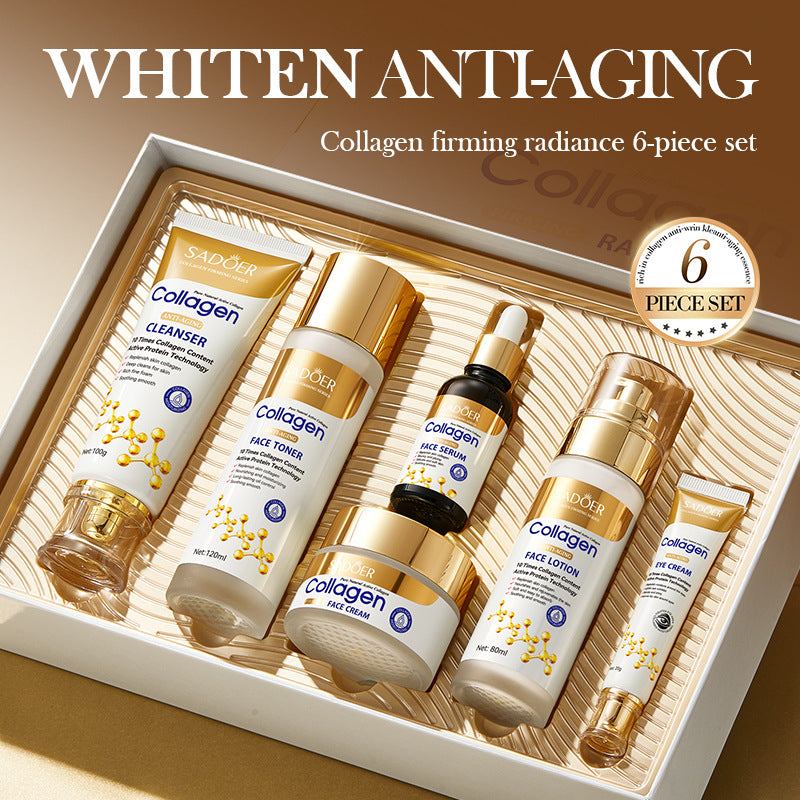 Full English Collagen Firming Skincare6Set SADOER Moisturizing and Hydrating Set Box  Wholesale
