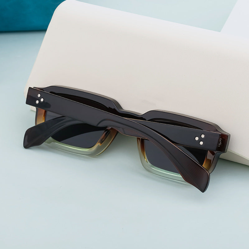 New European and American Fashion Square Frame Sunglasses for Men, Simple Personality Black Frame Glasses sunglasses