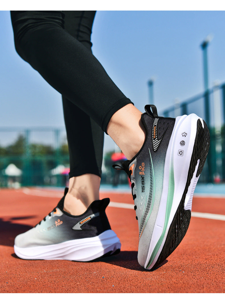 Carbon Plate Running Shoes Four Seasons Youth New Lightweight Breathable Shock Absorption Racing Running Shoes Casual Non-Slip Sports Shoes