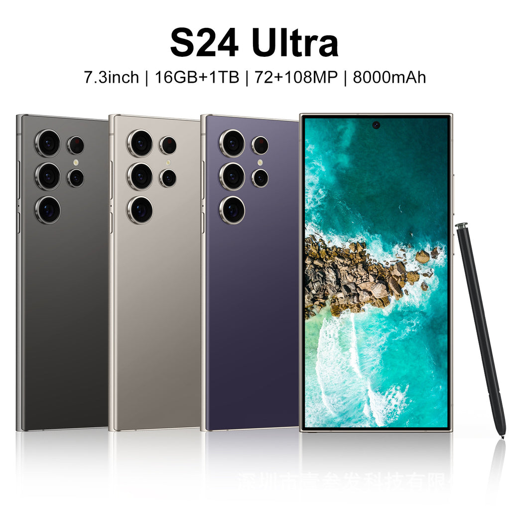 Global S24 Ultra Mobile Phone2+16 High-end7.3Inch Large Screen1300Pixel Android8 Hd