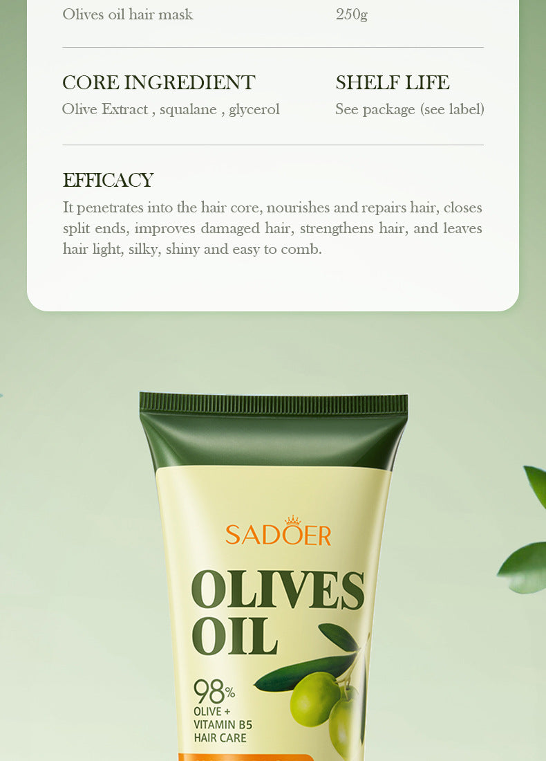 Olive Oil Hair Mask SADOER Repair Smooth Nourishing Hair Conditioner Cross-Border Wholesale