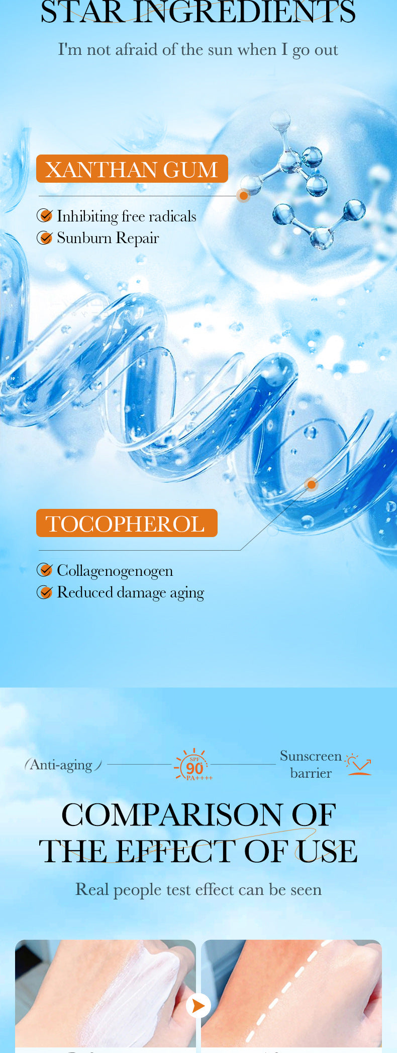 Full English Sunscreen SADOER Clear Anti-Aging Refreshing UV Protection Sunscreen Lotion  Wholesale