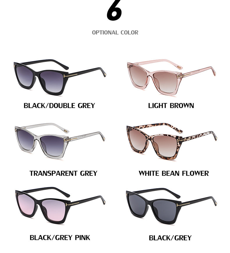 Vintage T Cat Eye Sunglasses for Women Fashionable High-End Sunglasses Trendy ins Street Style Full Frame Sun Protection Glasses shades