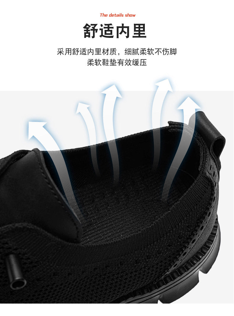 2025New Large Size Flyknit Casual Trendy Shoes Men's Brogue Carved Loafers Executive Business Shoes