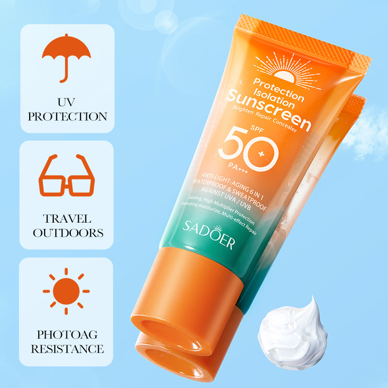 Full English Sunscreen50g SADOER Isolation Sunscreen Repair UV Protection Sunscreen Lotion  Wholesale
