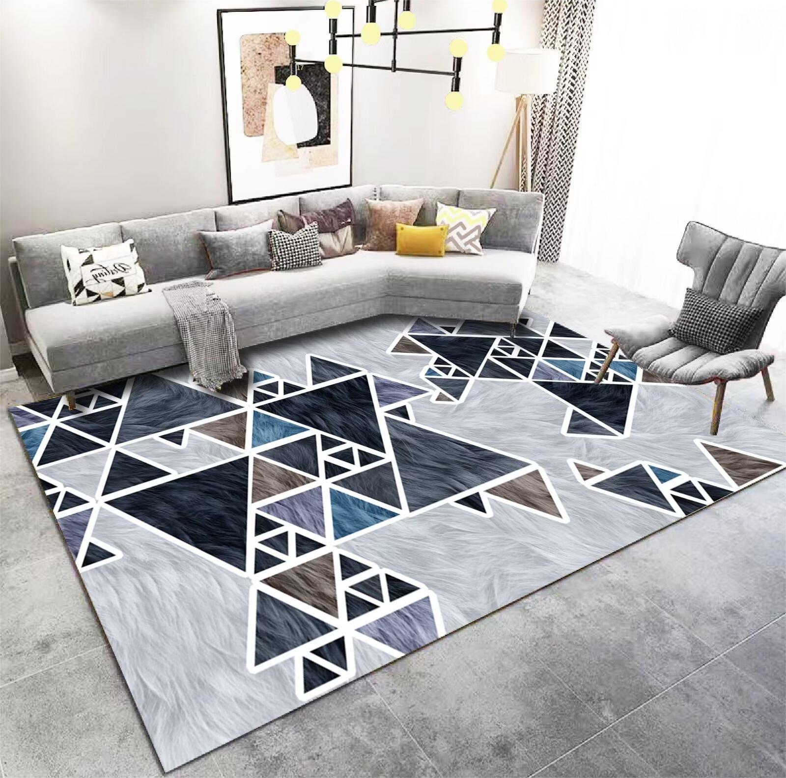 High-End Living Room Sofa Coffee Table Rug Light Luxury New Chinese Style Nordic Simple Modern Abstract Bedroom Full Carpet
