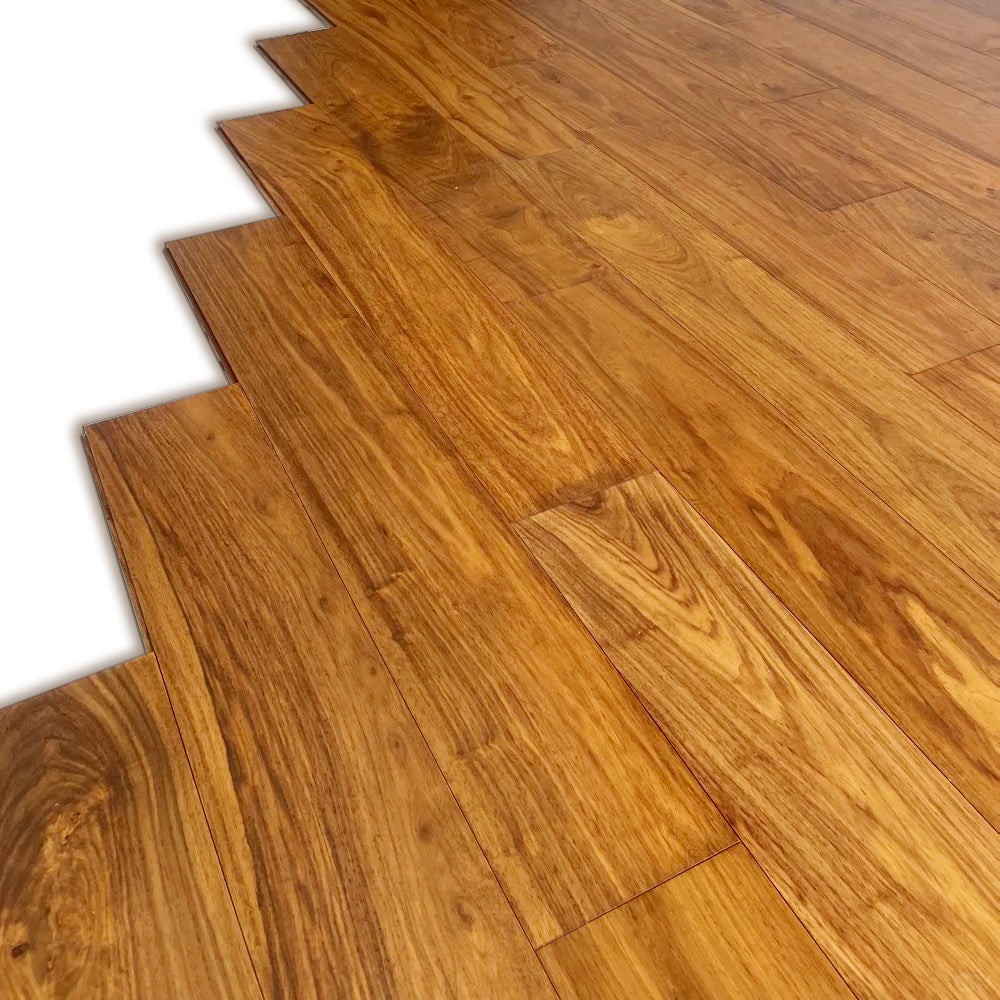 High Quality 14mm Three-Layer Padauk Wood Flooring UV Coated Natural Veneer Surface Stable for Outdoor Modern Interiors