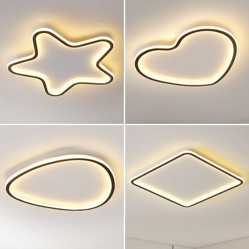 Nordic Minimalist Ultra-Thin LED Ceiling Lamp Heart-Shaped Children's Room Lighting Eye Protection Master Bedroom Boys Girls Creative