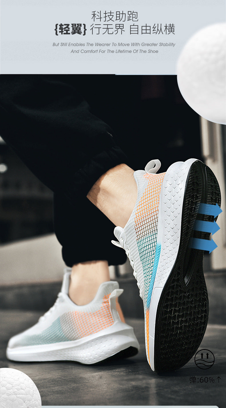 2025Spring and Summer Running Shoes for Men and Women, Mesh Breathable Soft Sole Student Sports Shoes, Racing Running Shoes, Shock Absorption, Casual Versatile