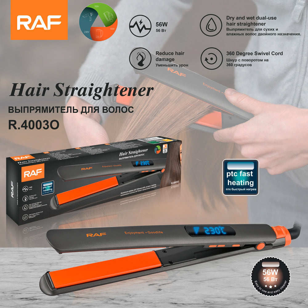 RAF European Standard Electric Curling Iron Hair Straightener Hair Comb Does Not Hurt Hair Straight Hair Curly Hair Household R 4003