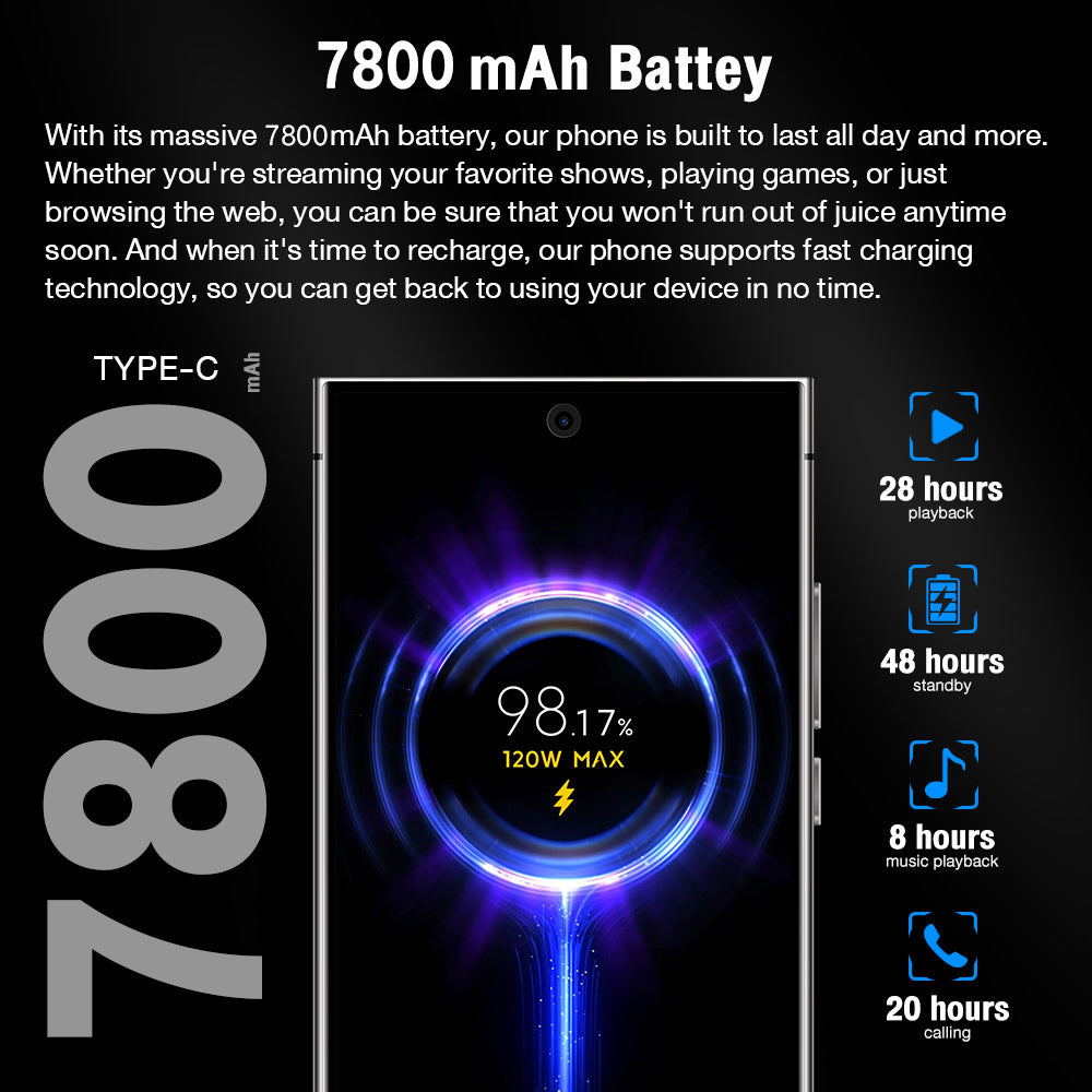 Smartphone S24Ultra Built-in pen7.3Inch Android16+1T Source Manufacturer(Popular)