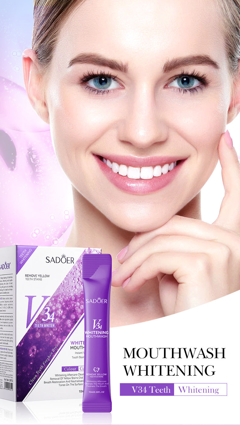 V34Whitening Mouthwash SADOER Clean Teeth Oral Fresh Mouthwash Cross-Border Wholesale