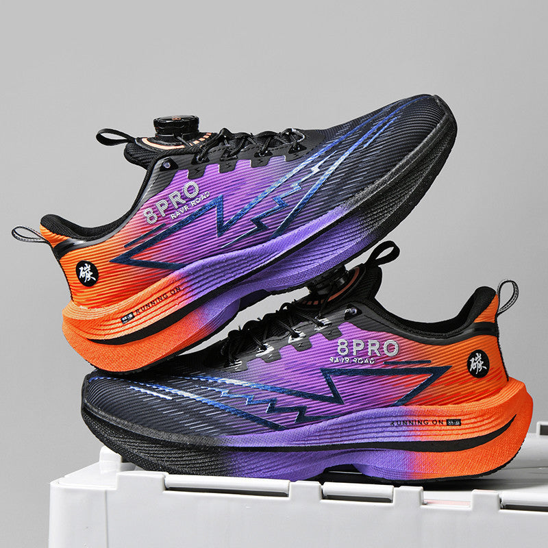 Red Rabbit8pro Full Palm Carbon Plate Racing Shock Absorption Running Shoes for Men and Women Couples Rotating Buckle Youth Student Sports Shoes