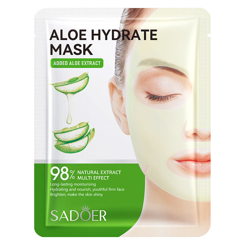 Facial Mask25g SADOER Aloe Vera VC Moisturizing and Rejuvenating Face Mask Sheet Pack for Cross-Border Wholesale