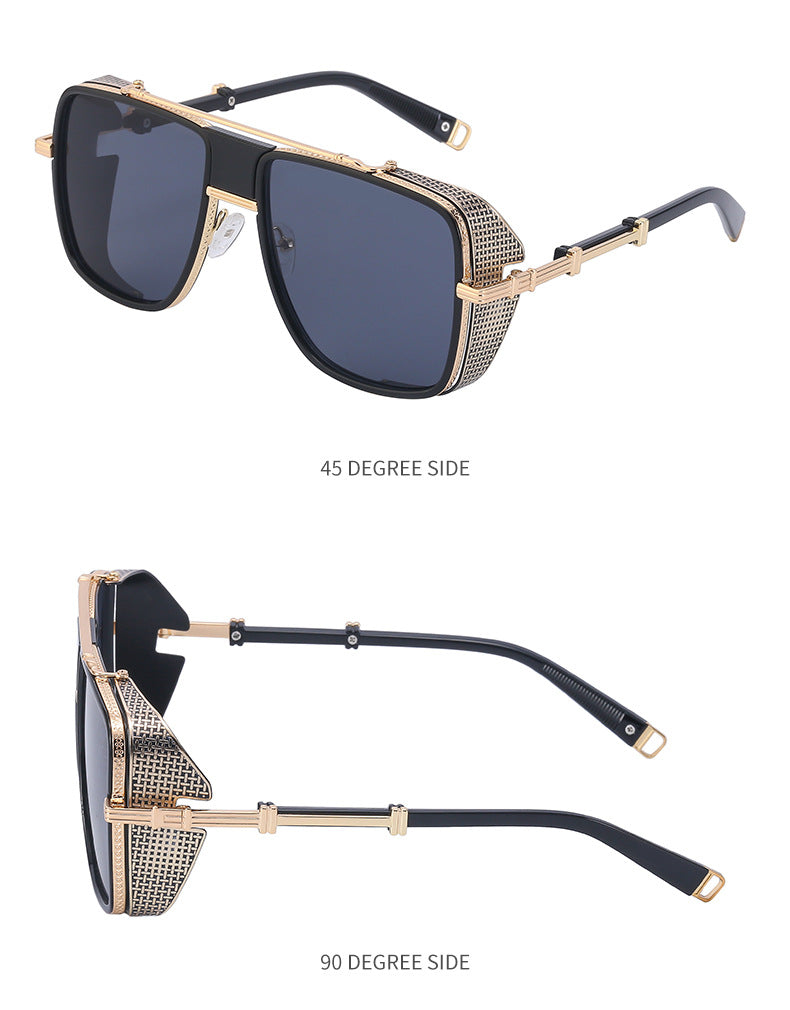 European and American Steampunk Sunglasses for Men, UV Protection, Full Coverage, Sunscreen Sunglasses for Women, Trendy Wholesale Glasses