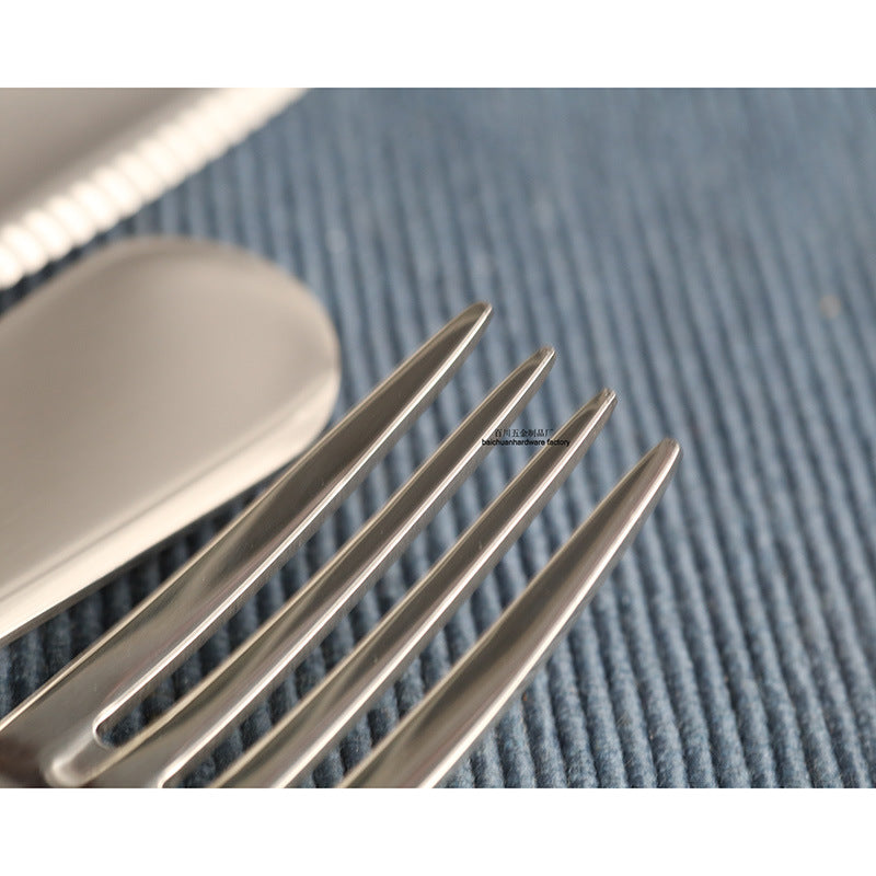 304Mirror Western Tableware Set ABS Handle Butter Knife Fork Spoon Clip Handle Steak Dessert Spoon Fork Plastic Handle