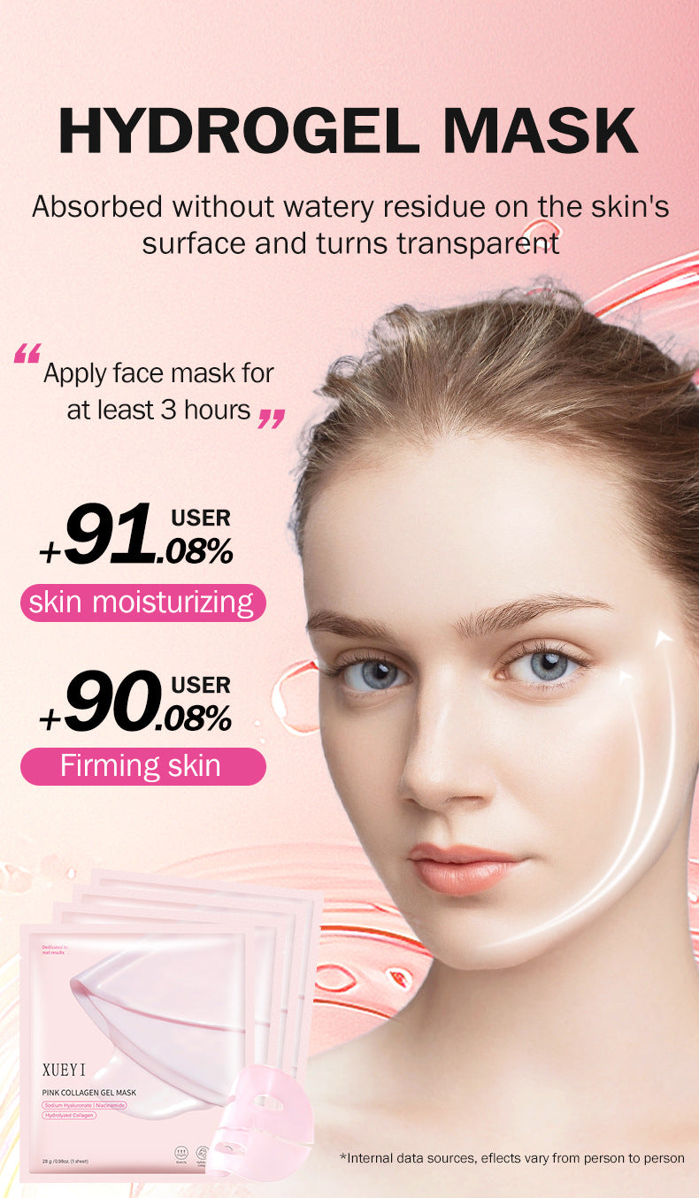 In Stock Pink Collagen Jelly Mask Elastic Moisturizing Firming Glass Glow Skin Night Mask