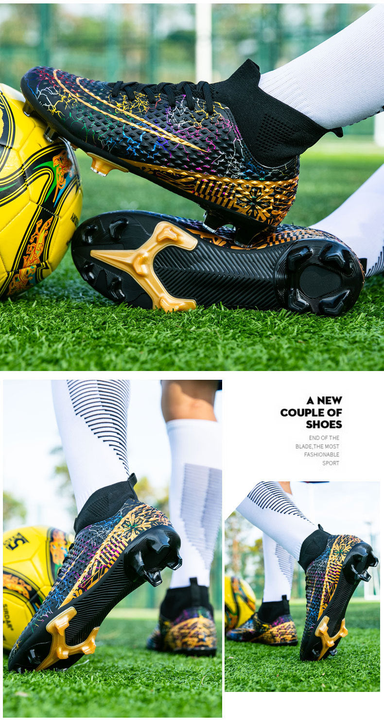 New high-top soccer shoes for men and women AG Spike TF Broken Nail Youth Student Grassland Competition Training Shoes