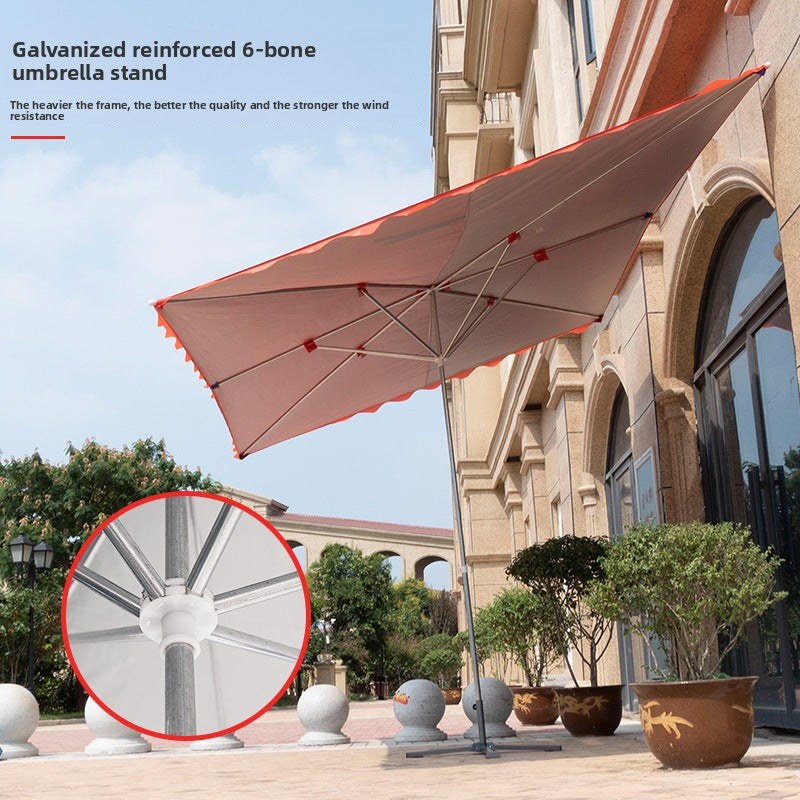 Outdoor Stall Sunshade Umbrella Shop Front Commercial Square Folding Telescopic Slope Umbrella Sun Protection Thickened Rain Shelter