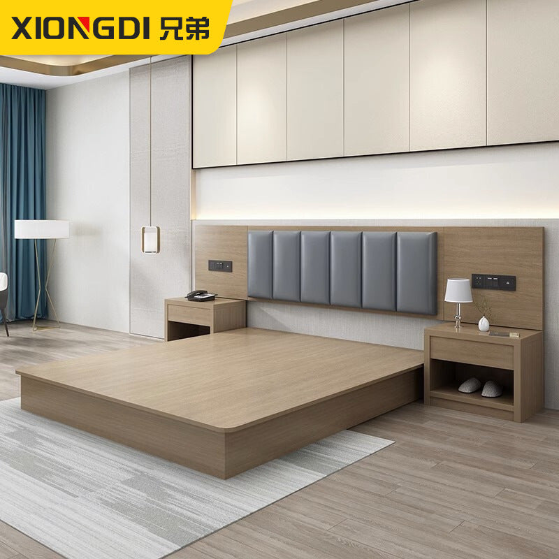 Hotel Bed Hotel Furniture Standard Room Full Set B&B Express Hotel Apartment Single and Double Bed B&B Guest Room Special Bed