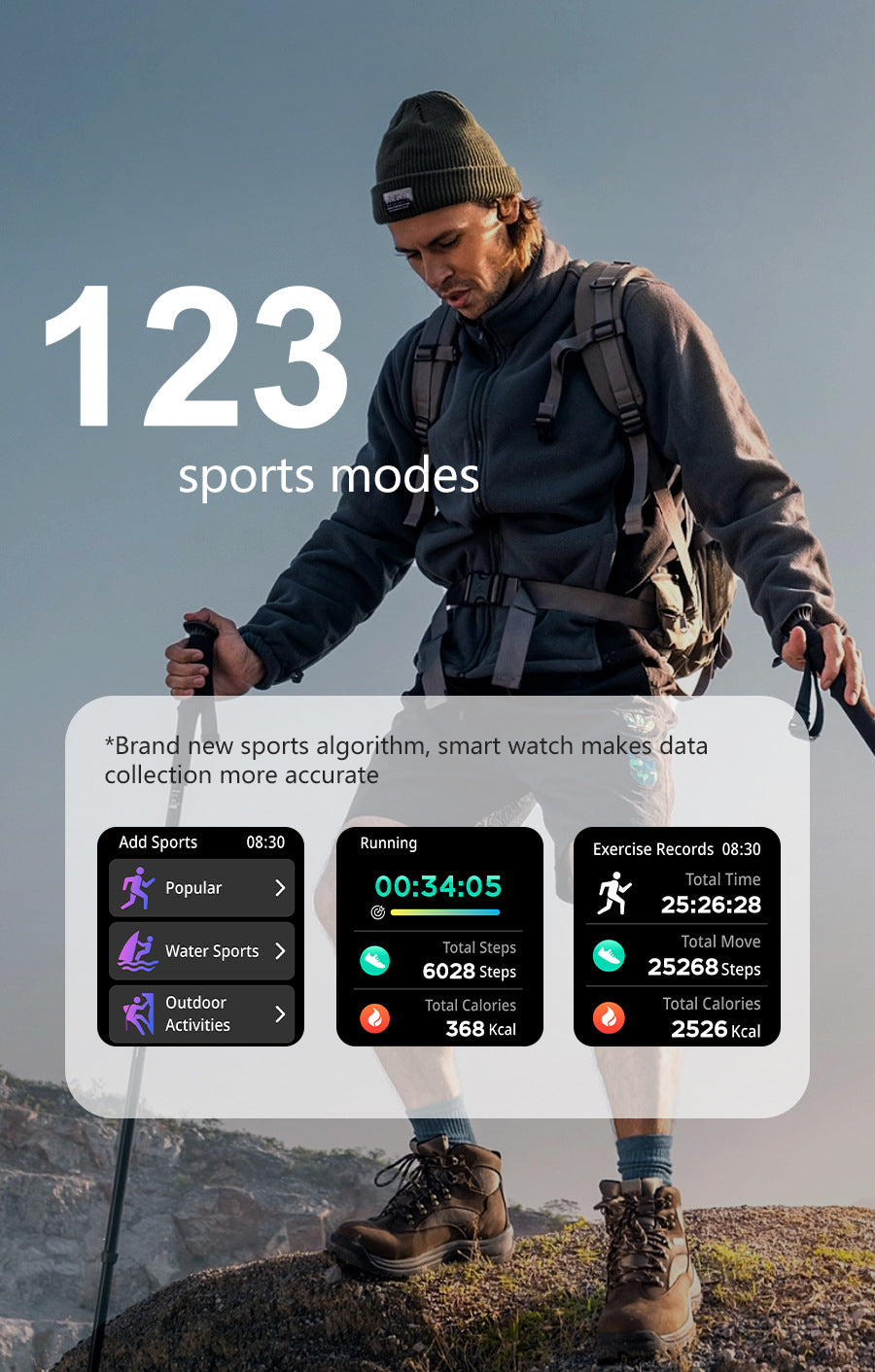 T3Smart Watch Bluetooth Call True Heart Rate Step Sleep Monitoring IP68Deep Waterproof Sports Tri-Proof