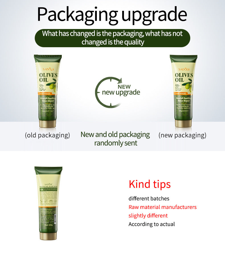 Olive Oil Hair Mask SADOER Repair Smooth Nourishing Hair Conditioner Cross-Border Wholesale