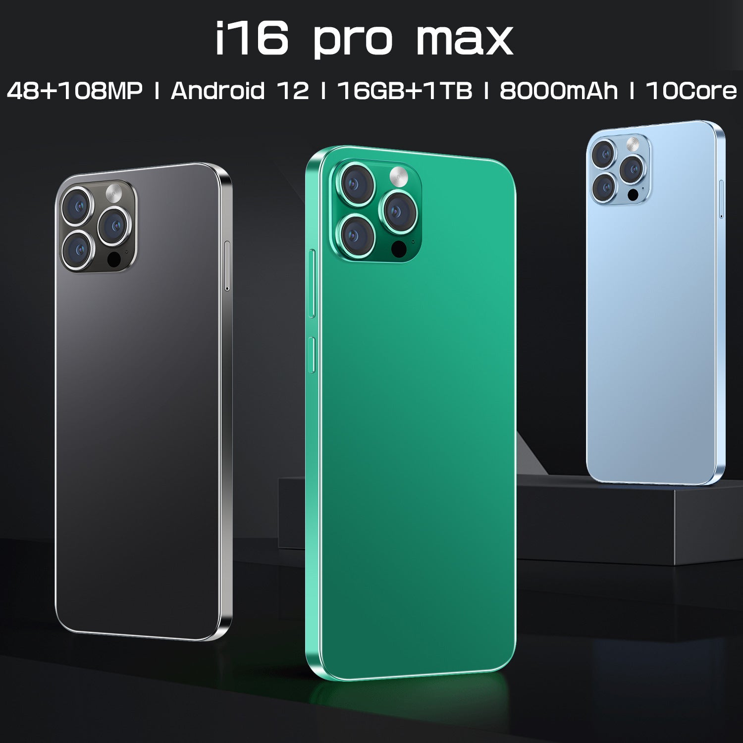 Low Price Hot-Selling Model I16 ProMax Intelligence5G Mobile Phone16+1T Android6.8Inch AliExpress