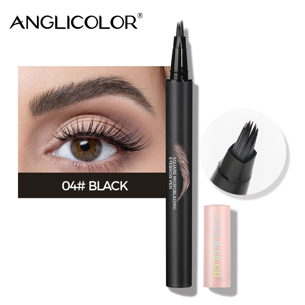 Four-Prong Eyebrow Pencil Wild Eyebrow Waterproof Smudge-Proof Four-Claw Split Liquid Eyebrow Pencil