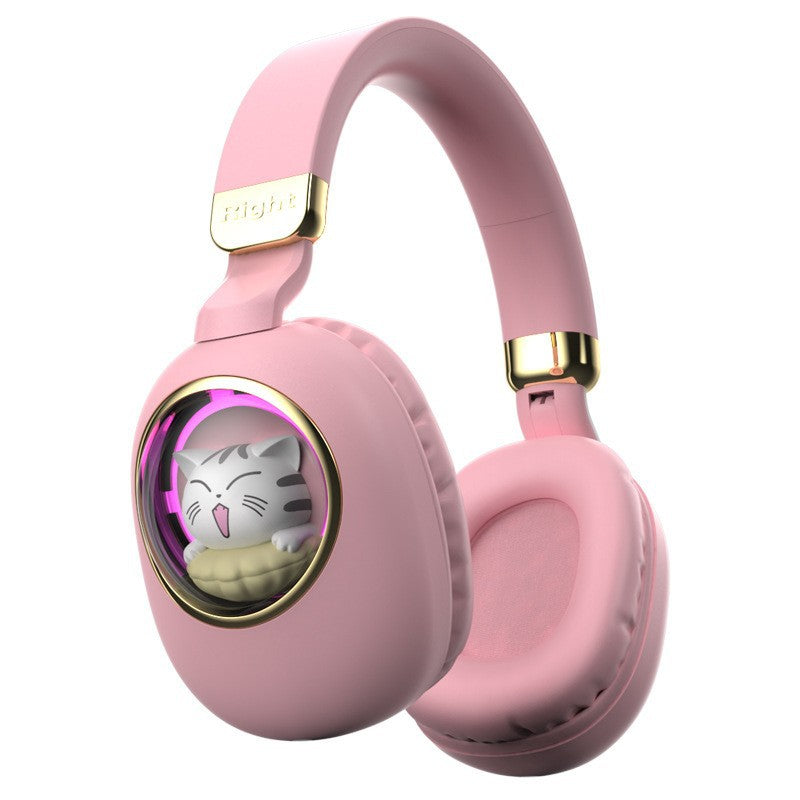 Head-mounted Bluetooth Wireless Earphones Cute Cartoon Cat Full Ear Long Battery Life Support Customization Noise Reduction Cat Ear