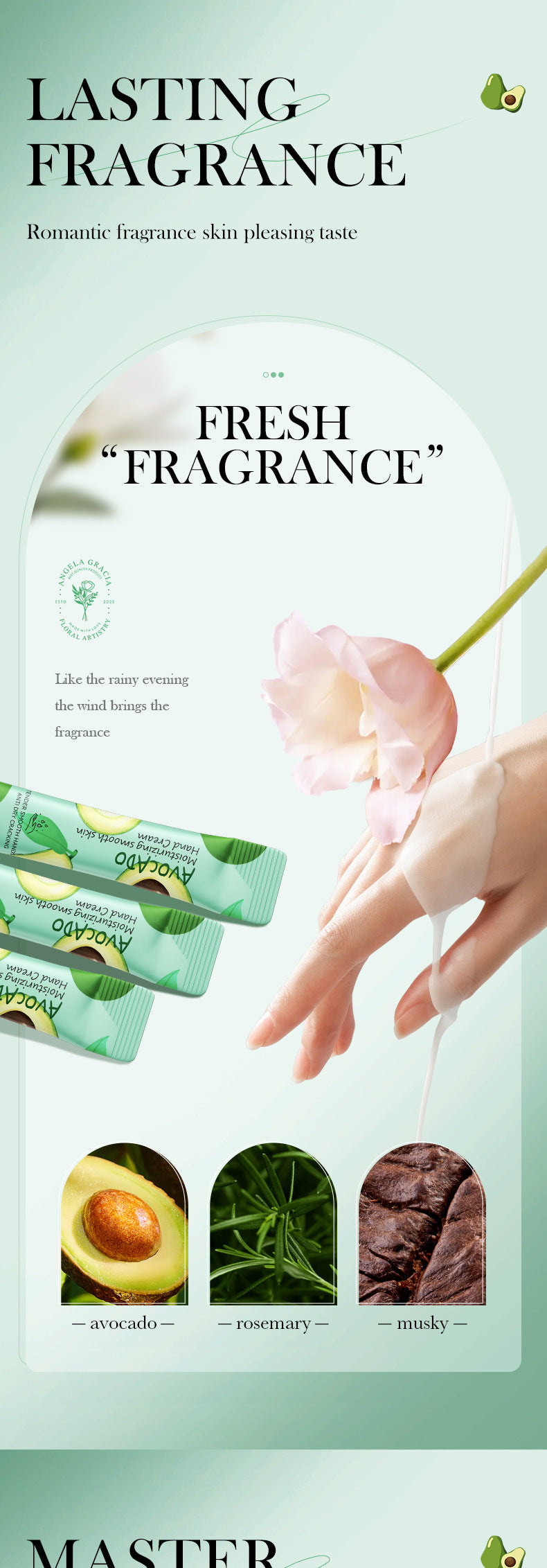Pure English Hand Cream Box SADOER Avocado Peach Grapefruit Hydrating Hand Cream  Wholesale