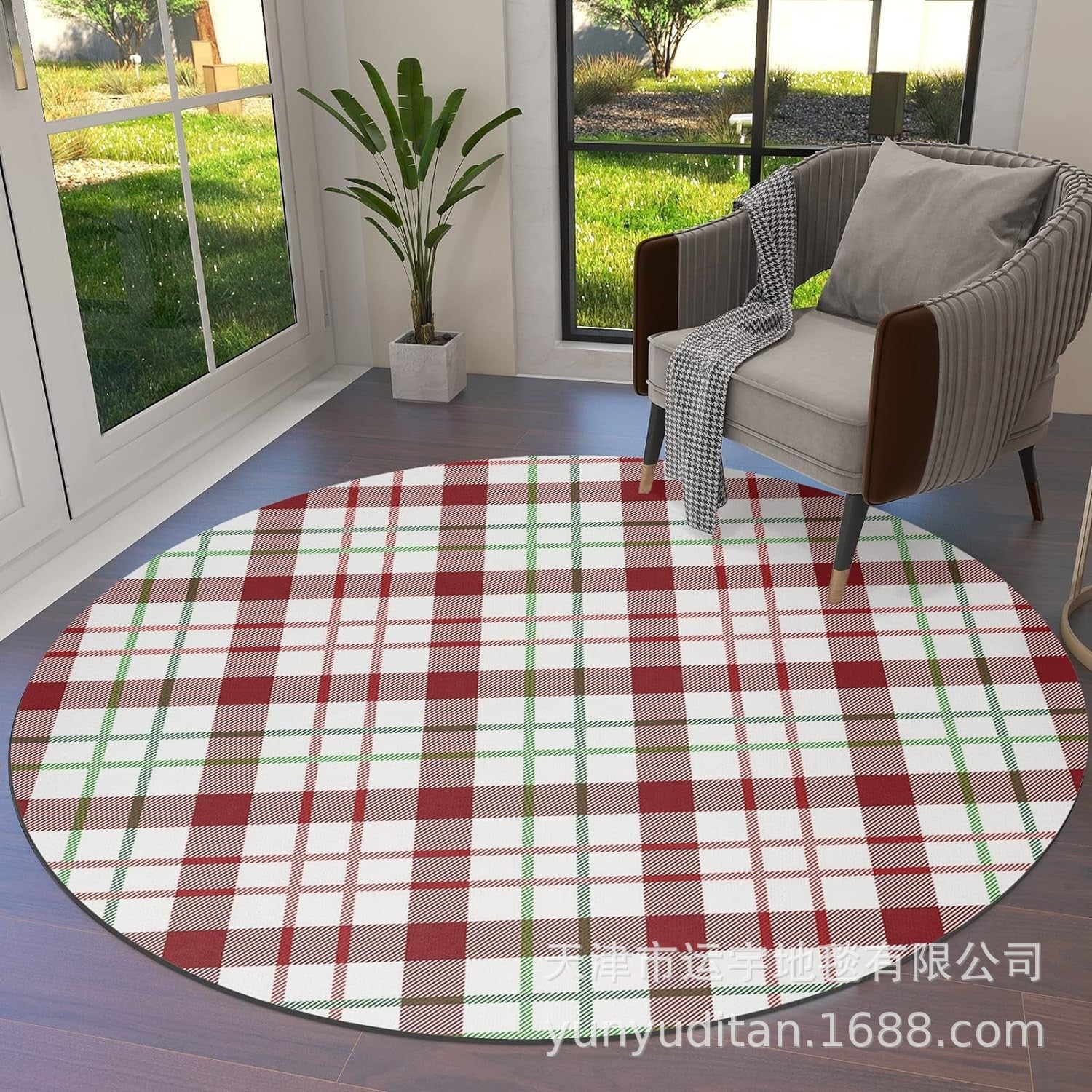 Christmas Carpet Round Living Room Mat Christmas Decoration Atmosphere Mat Christmas Tree Mat Labeling and Shipping
