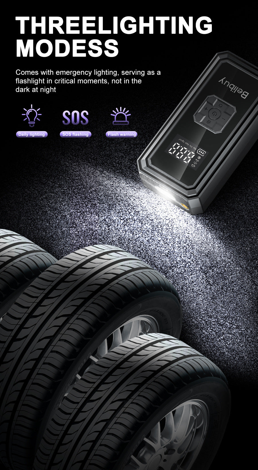 Car Air Pump for Cars and Home Use, Small Portable Wireless Electric Outdoor Universal Tire Inflator