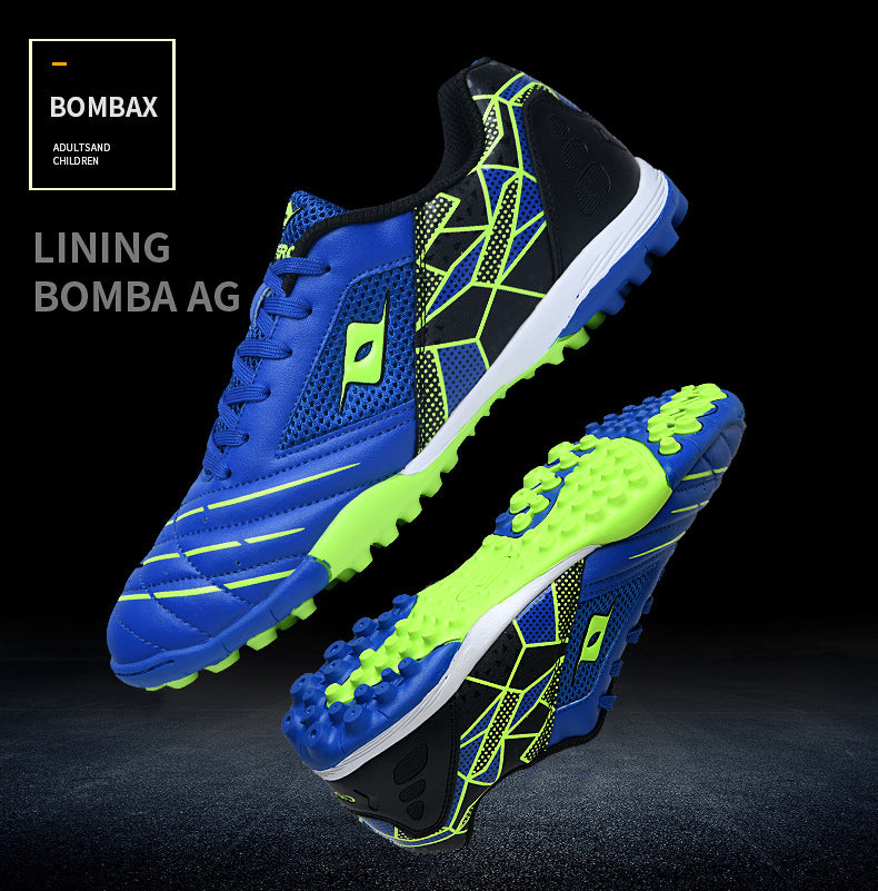 Men's Soccer Shoes TF Velcro Magic Tape Children's Sports Shoes for Primary and Secondary School Students and Teenagers for Sports Competitions and Training