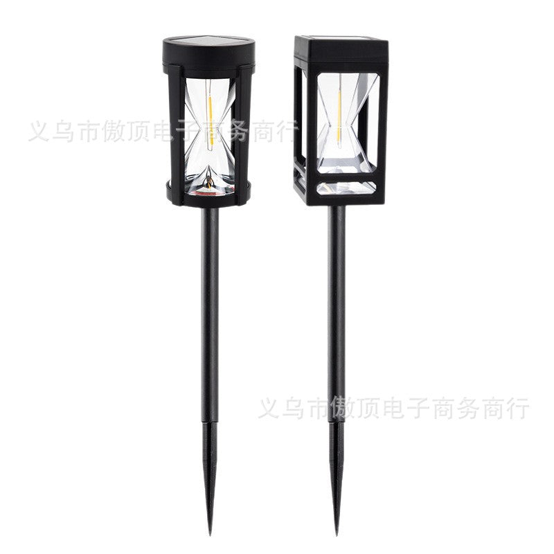 Outdoor Solar Hourglass Lawn Lamp Waterproof Garden Ground Plug Lamp Garden Landscape Lighting Lawn Atmosphere Decorative Lamp