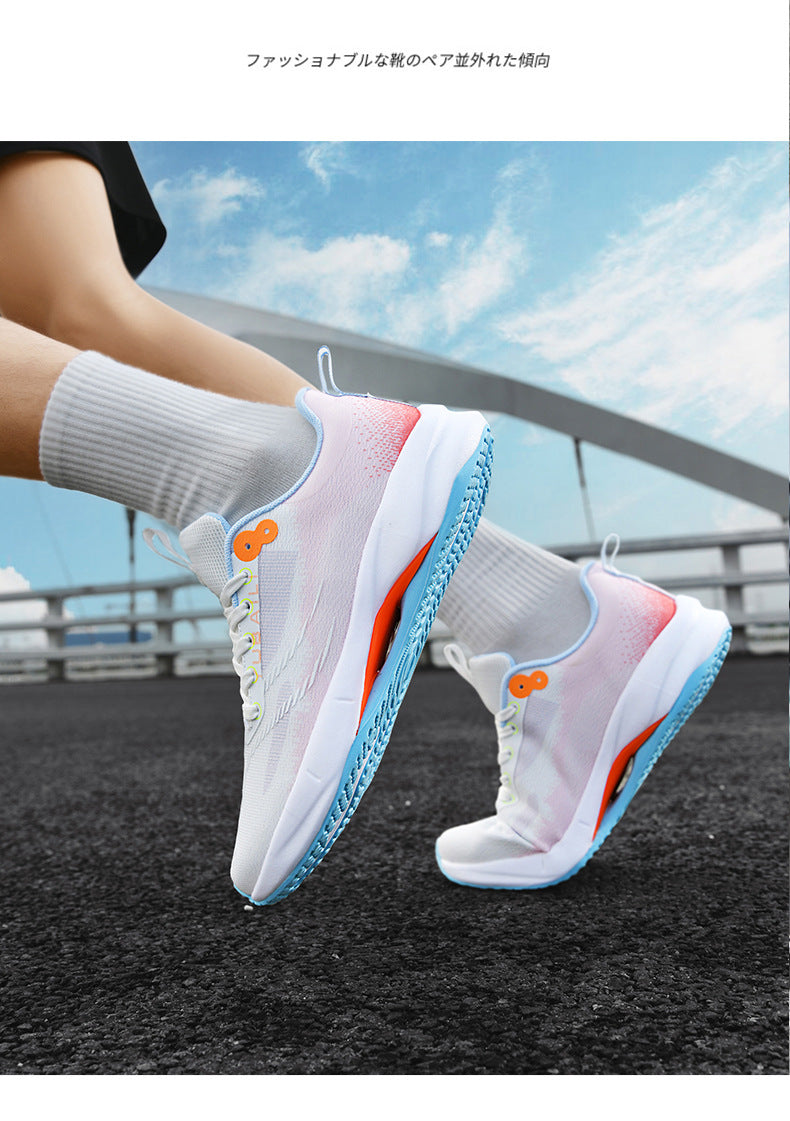 Summer Men's Fashion Breathable Sneakers Student Outdoor Trendy Lace-up Thick-soled Low-top Casual Running Shoes