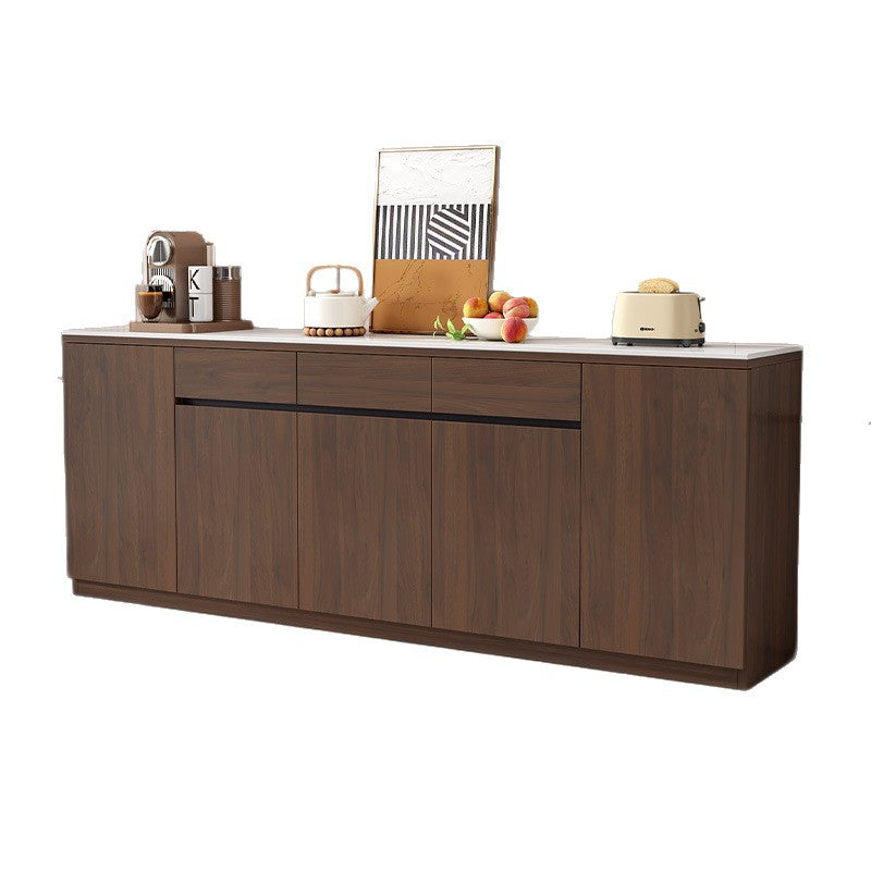 Aluminum Alloy Sideboard with Rock Slab Modern Minimalist Kitchen Storage Cabinet Tea Water Living Room Bowl Storage Integrated Cabinet Customization