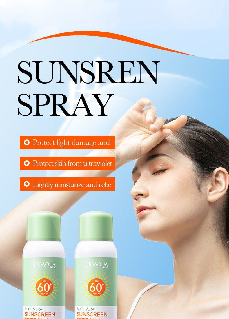 foreign trade BIOAOUA Aloe Vera Sunscreen Sunscreen Isolation Refreshing Three-in-One Sunscreen Spray Wholesale