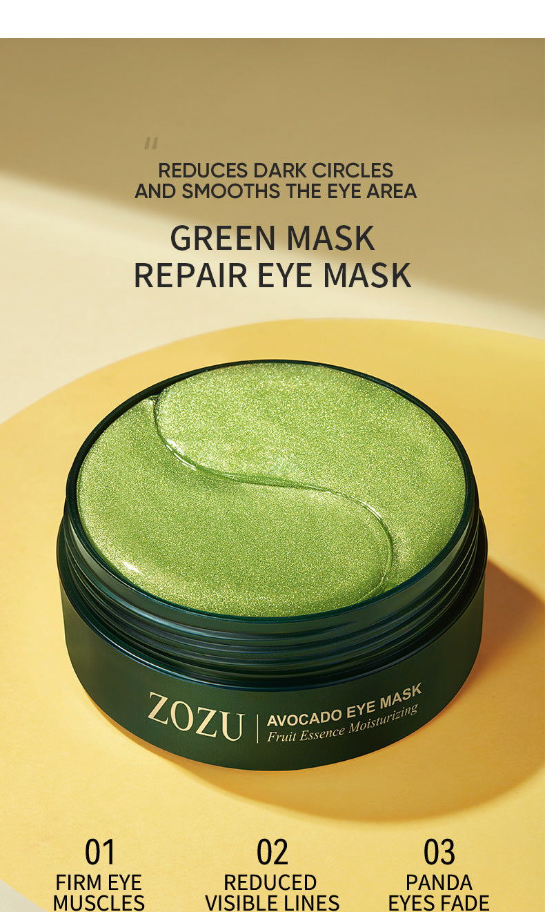 Full English Eye Mask ZOZU Golden Avocado Moisturizing and Hydrating   foreign trade skincare products live wholesale