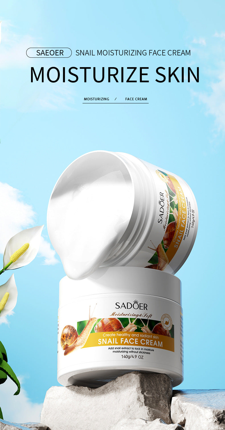 Snail Cream140g SADOER Hydrating Moisturizing and Nourishing Skin Rejuvenation Cross-Border Foreign Trade Live Wholesale