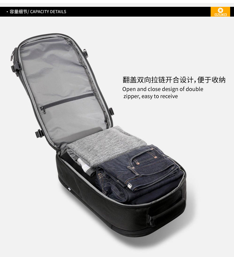 ozuko Men's Backpack Business Travel Computer Bag Outdoor Multifunctional Commuting Backpack Waterproof