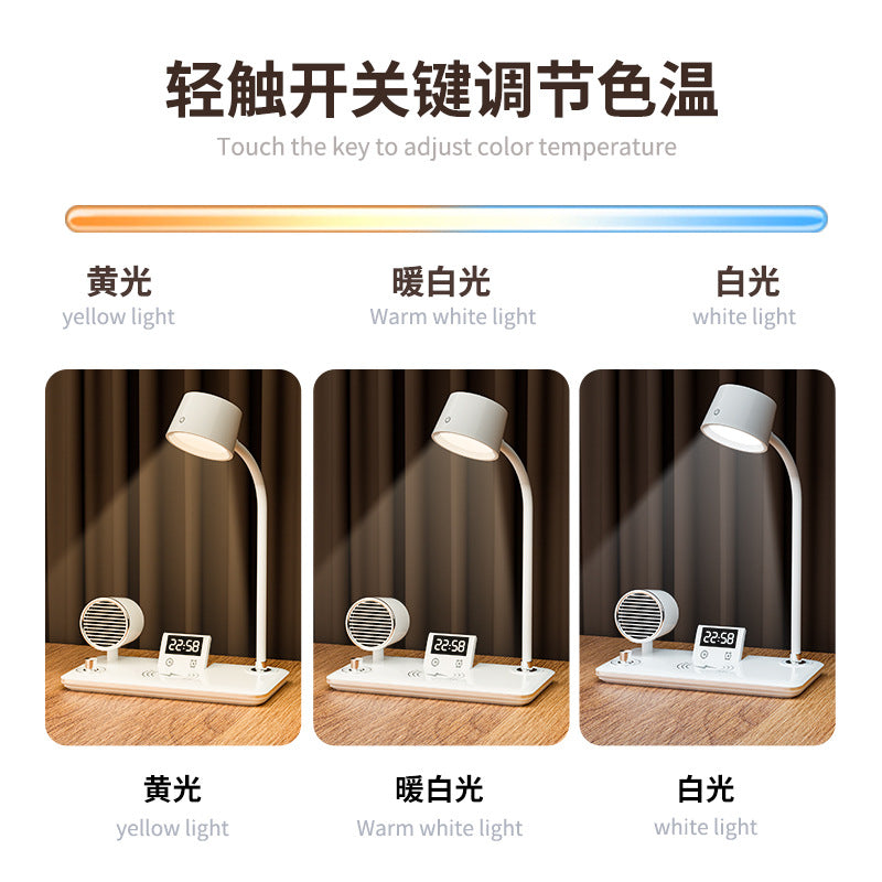 Intelligent Multifunctional Desk Lamp Student Children's Dormitory Study Eye Protection Lamp Bedroom Rechargeable Bedside Lamp Gift Wholesale