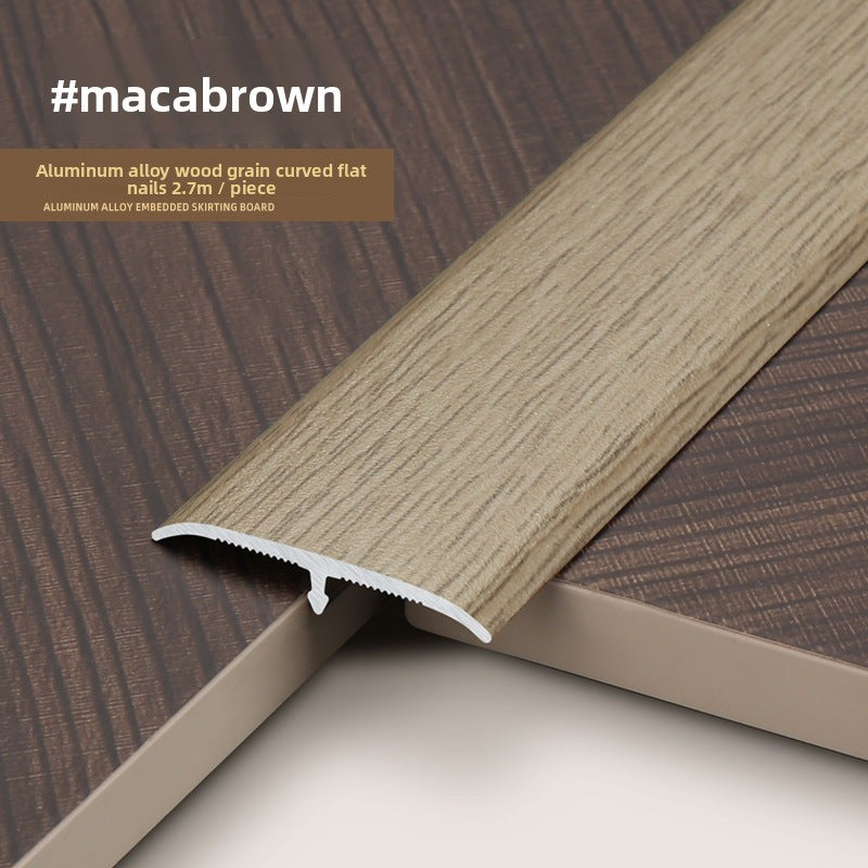 Aluminum alloy wood grain flooring trim edge strip t Door threshold edge trim strip, door seam trim strip, aluminum buckle strip