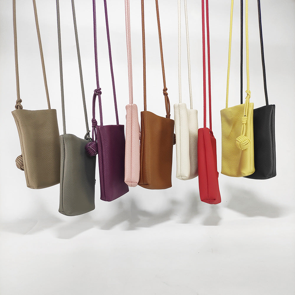 Mini Genuine Leather Phone Bag for Women togo Top Grain Leather Small Square Bag2025New Fashion Simple Versatile Crossbody Bag