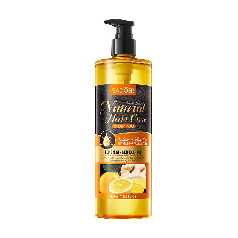 Lemon Ginger Shampoo520ml SADOER Smooth Nourishing Cleansing Shampoo Cross-Border Wholesale
