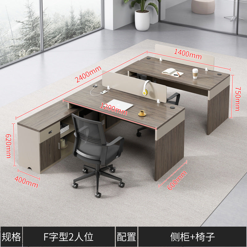 Financial Office Desk Employee Position Staff Office Desk and Chair Set Simple Modern Three-Person Company Computer Desk