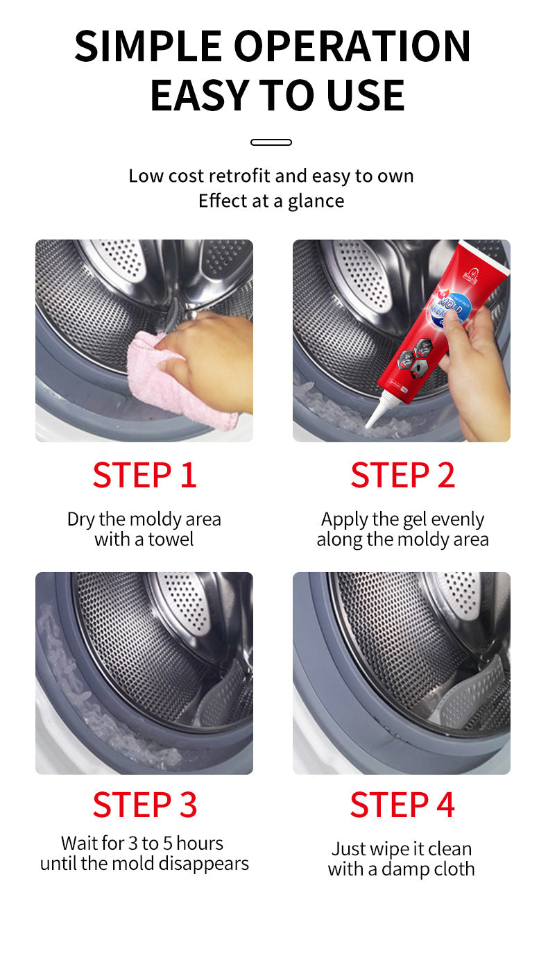 Mildew Removal Gel for Washing Machine Tub, Refrigerator Seal, Sink, Tile Edge Mold Remover Gel