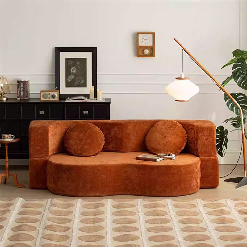 Whole Container Wholesale Vacuum Roll Pack Sofa Curved Modern Minimalist Minimalist Style Irregular Folding Compression Sofa Bed Shipping and tax not included