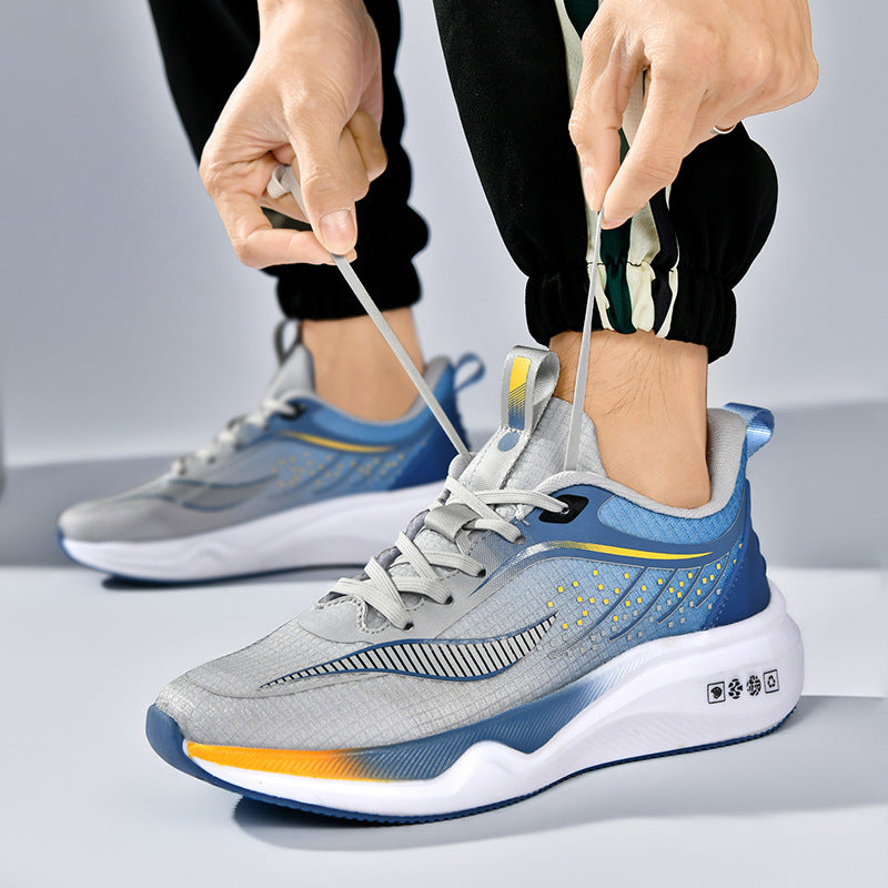 Spring and summer new style comfortable breathable running shoes racing soft sole shock-absorbing youth boys' wear-resistant non-slip sports shoes